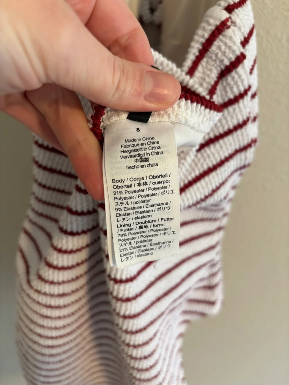 J. Crew scrunchie ring bandeau one piece striped swimsuit